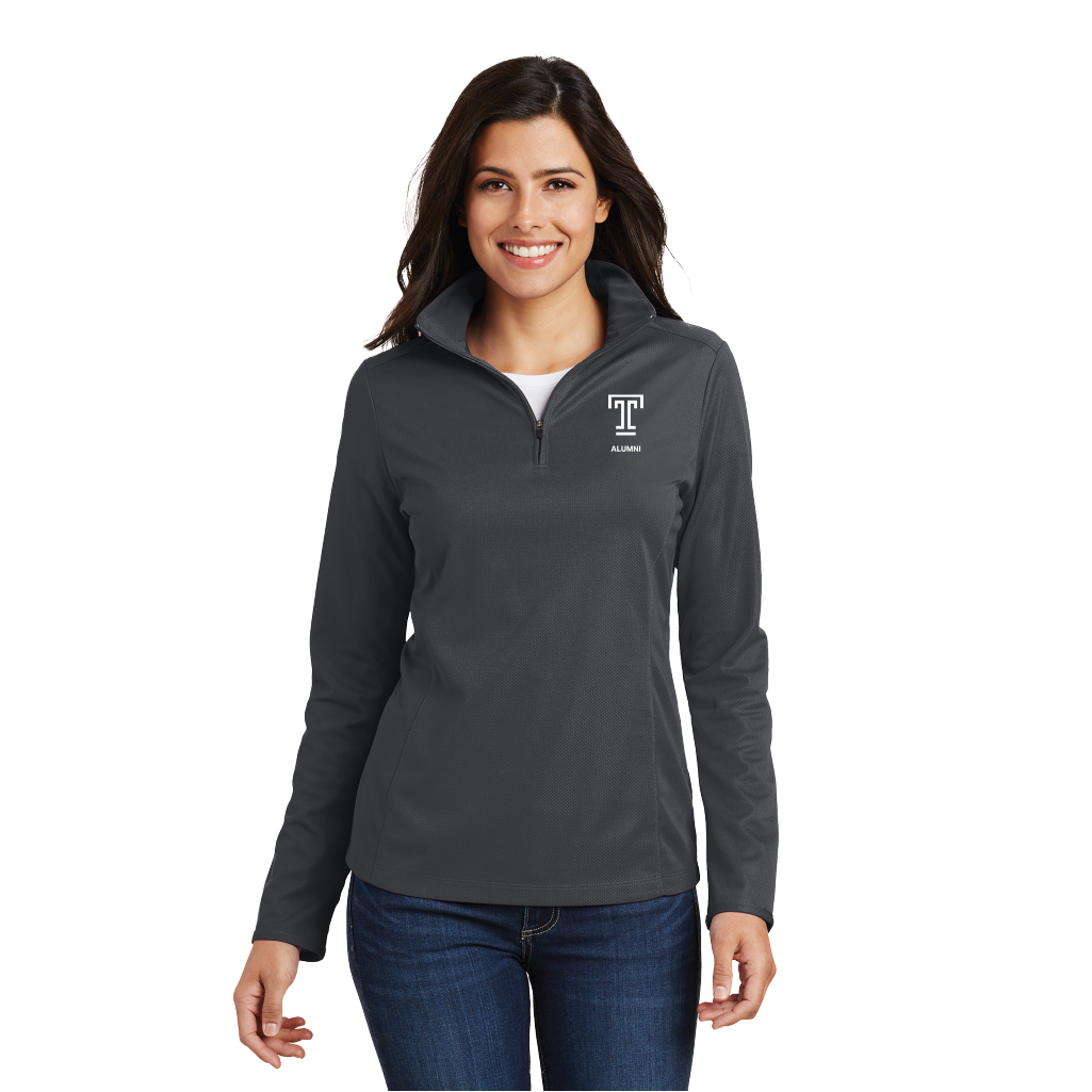 Temple University - 1/2 Zip Mesh Ladies Pullover