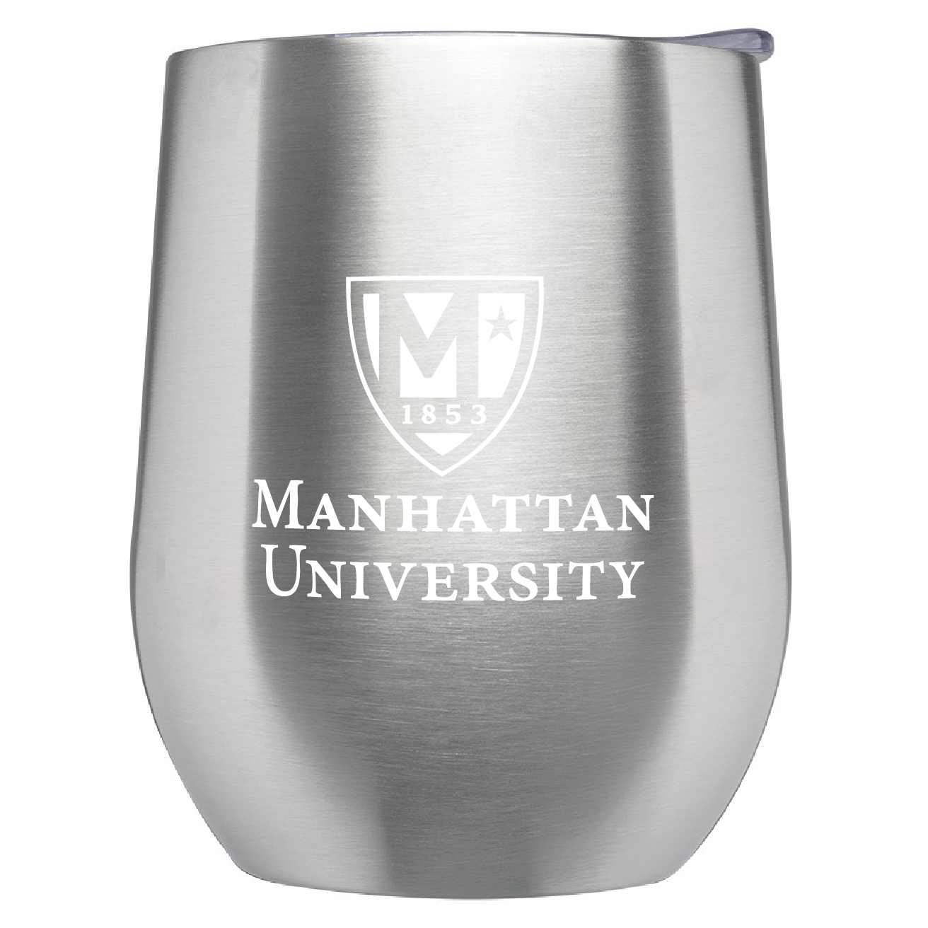 Manhattan University - Stainless Steel Stemless Wine Glass with Lid