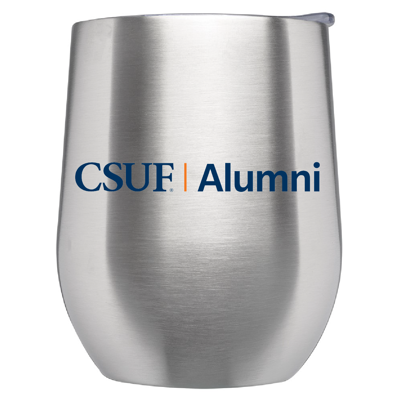 CSUF - Stainless Steel Stemless Wine Glass with Lid