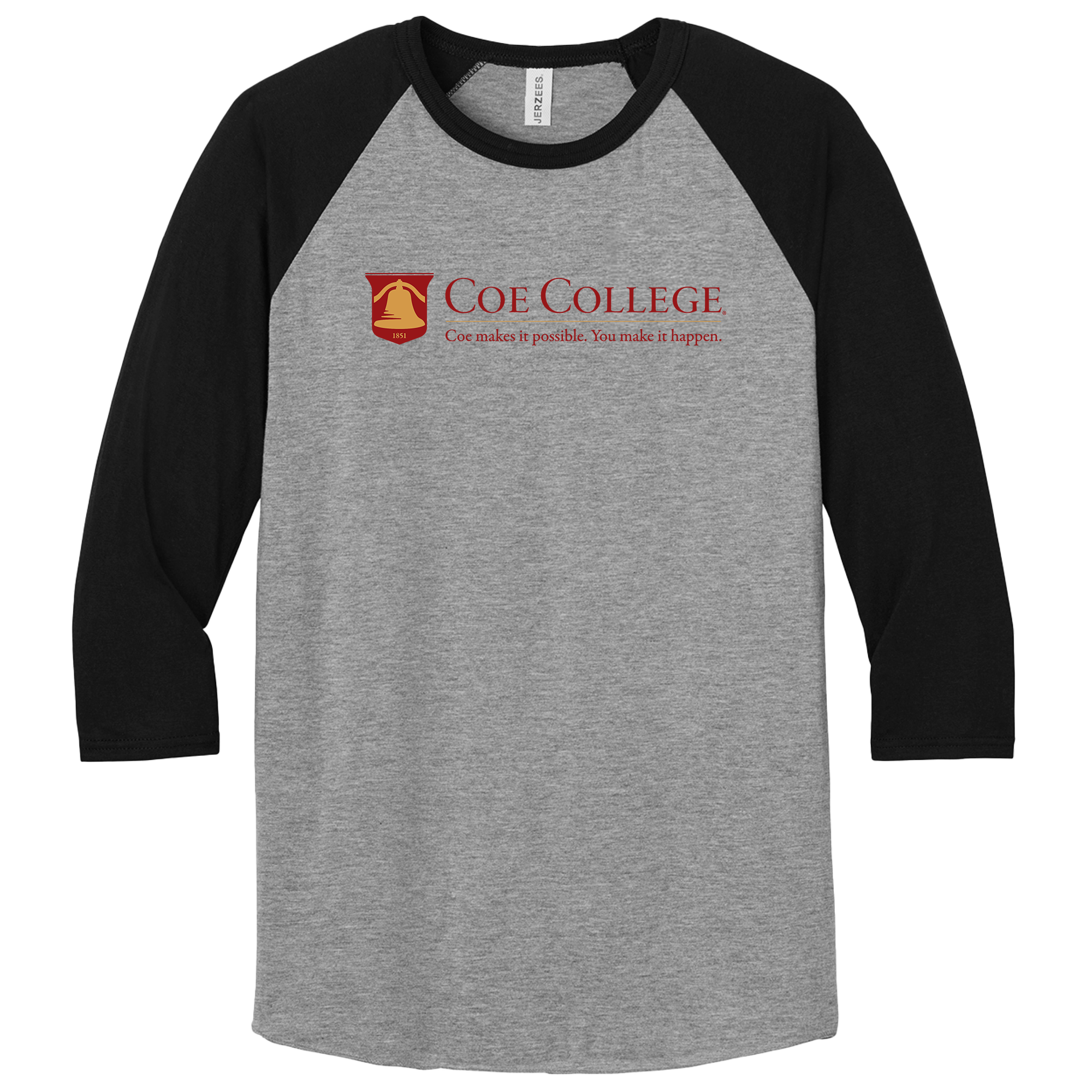 Coe College - 3/4-Sleeve Raglan Tee