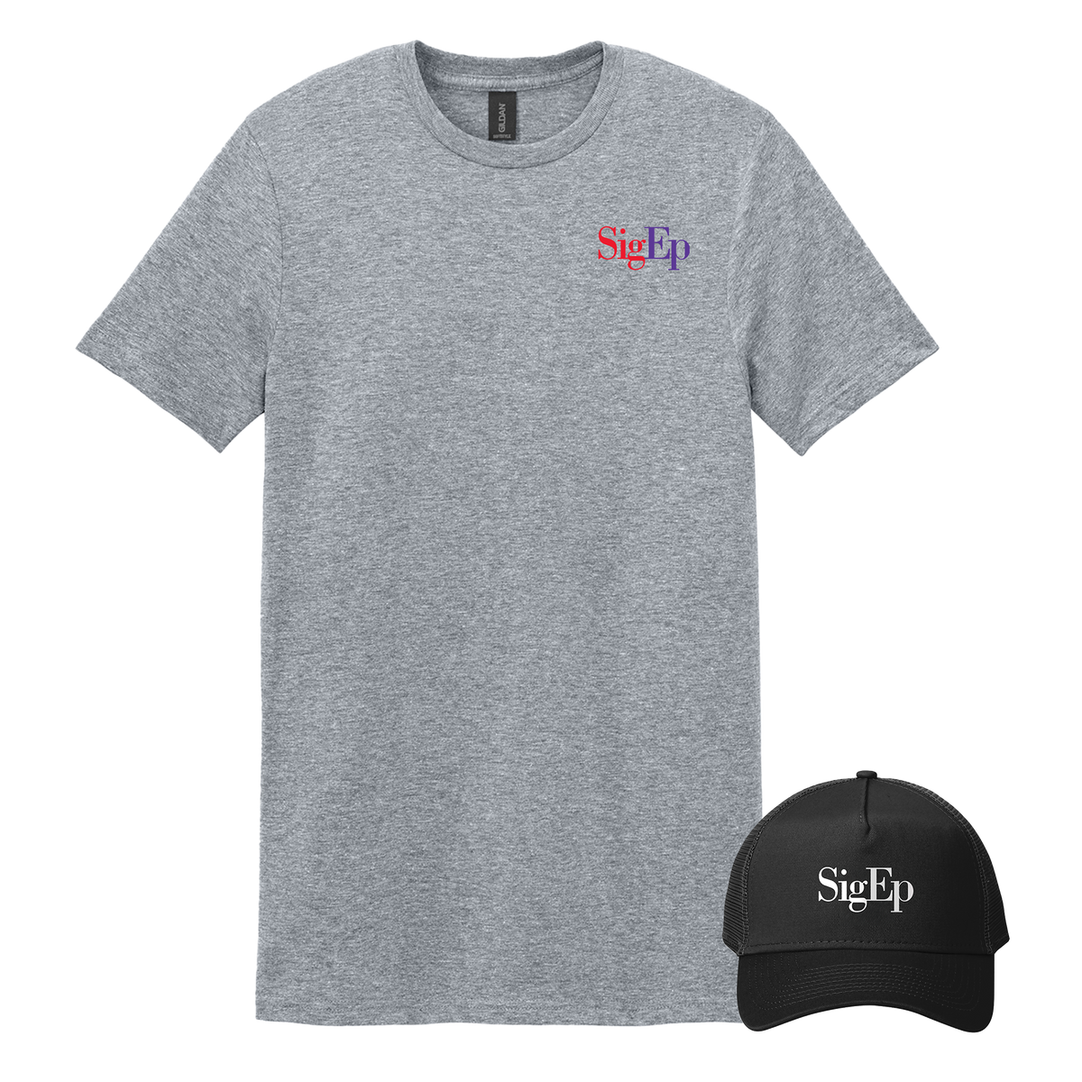 Sigma Phi Epsilon Fraternity - Bundle Unisex T-Shirt and New Era Snapback Trucker Cap