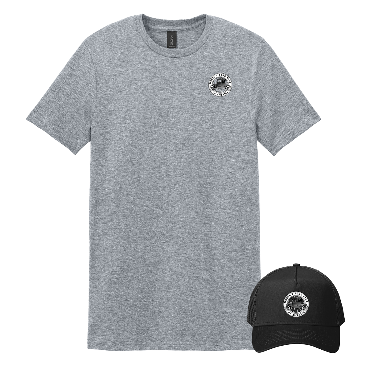 Model T Ford Club of America - Bundle Unisex T-Shirt and New Era Snapback Trucker Cap