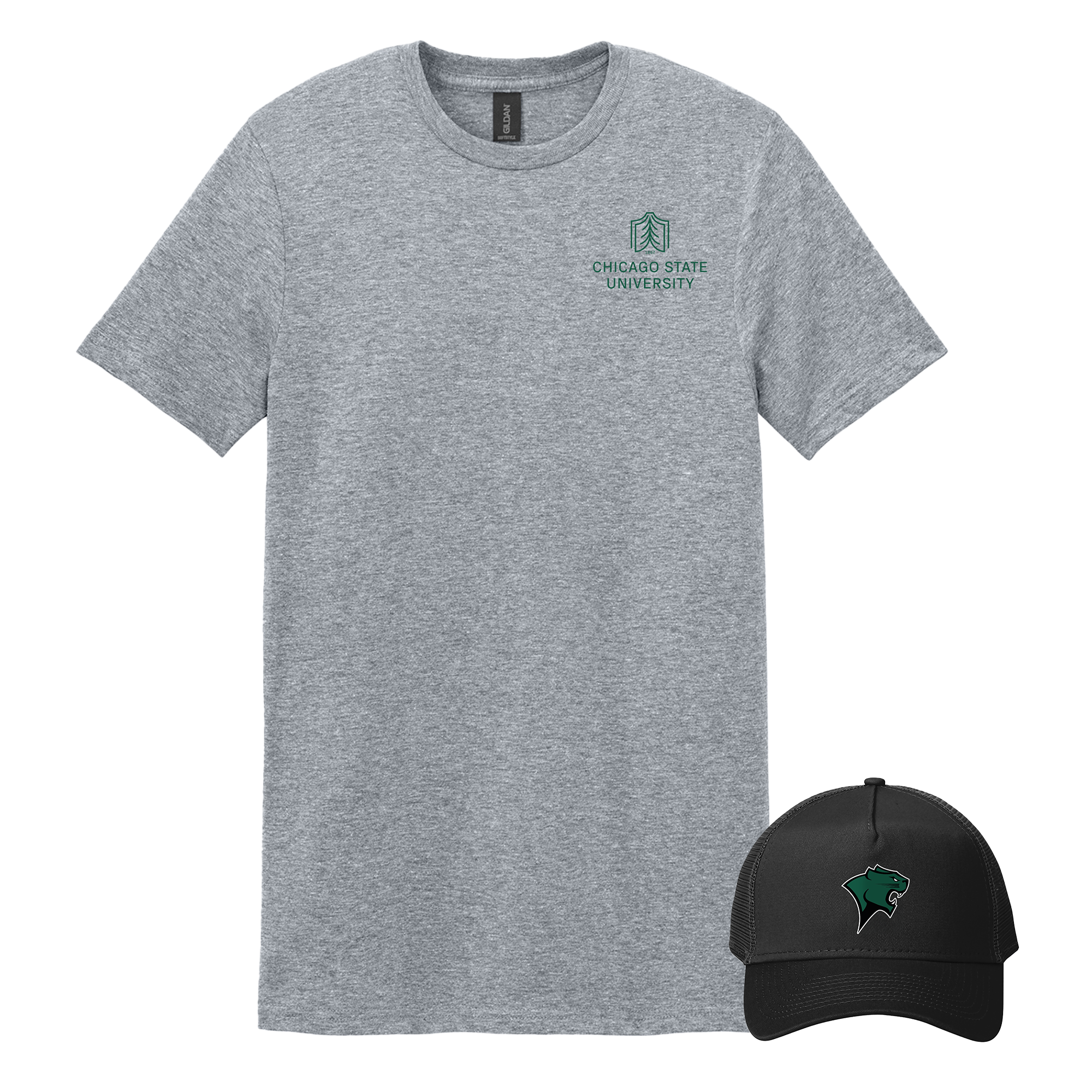 Chicago State University - Bundle Unisex T-Shirt and New Era Snapback Trucker Cap