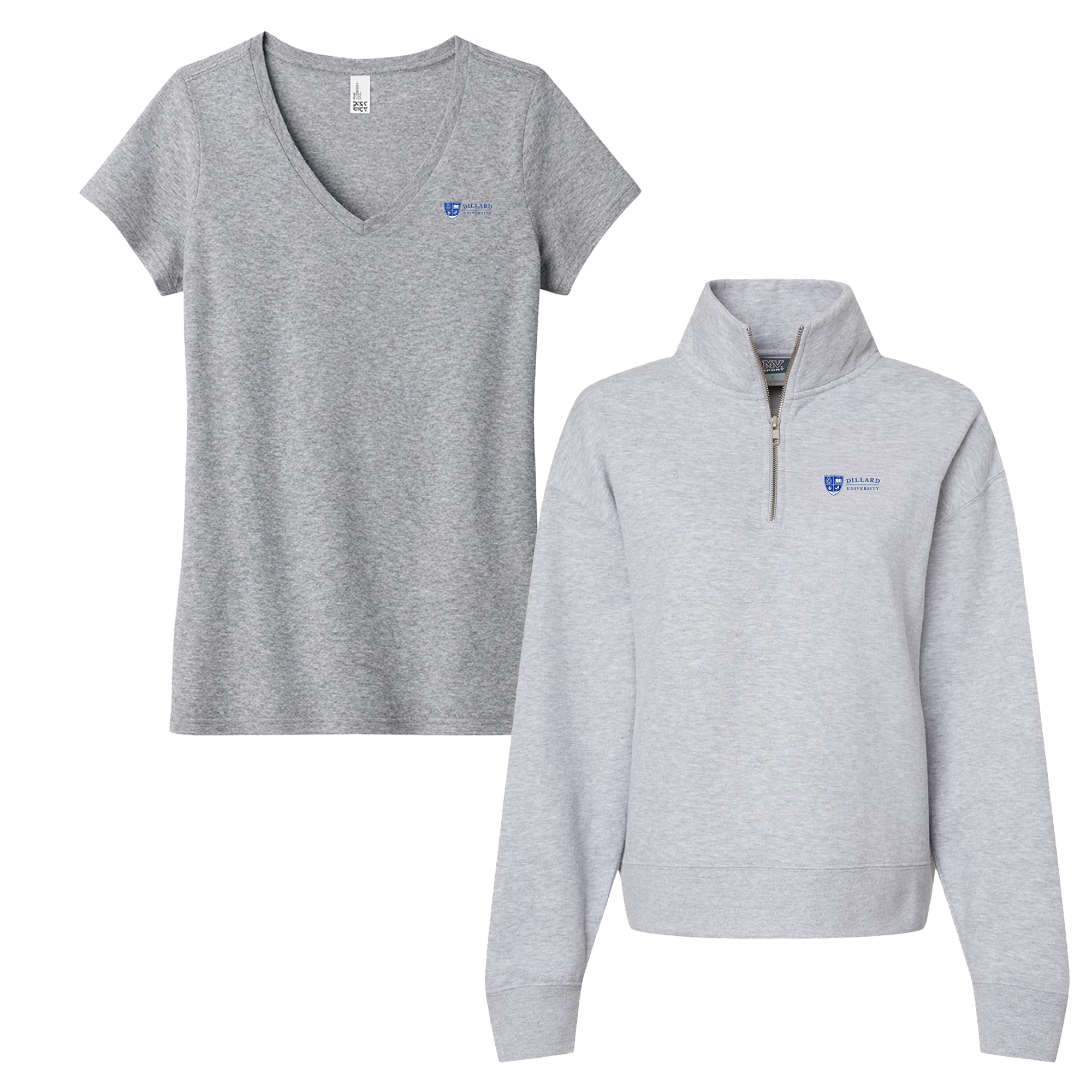 Dillard University  - Bundle Women's tee and Sueded Fleece Quarter-Zip Sweatshirt