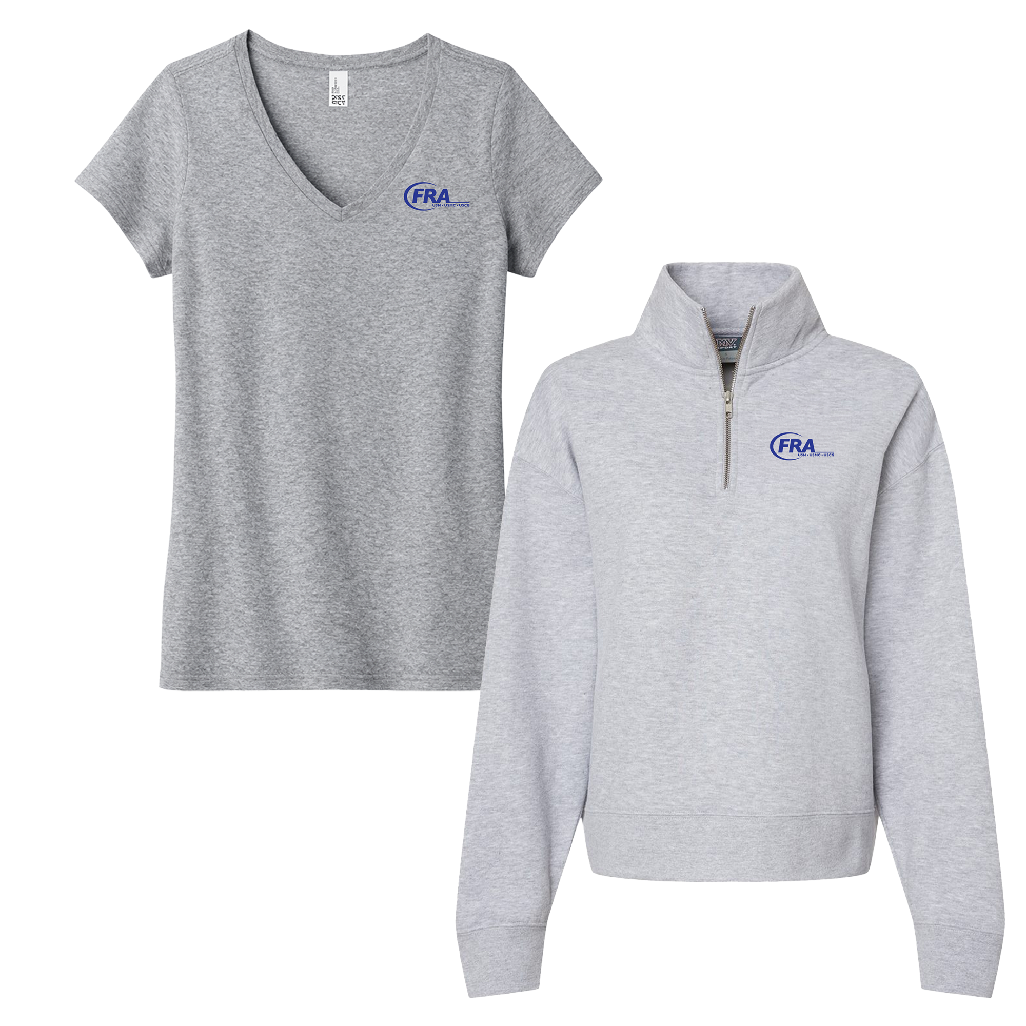 Fleet Reserve Association - Bundle Women's tee and Sueded Fleece Quarter-Zip Sweatshirt