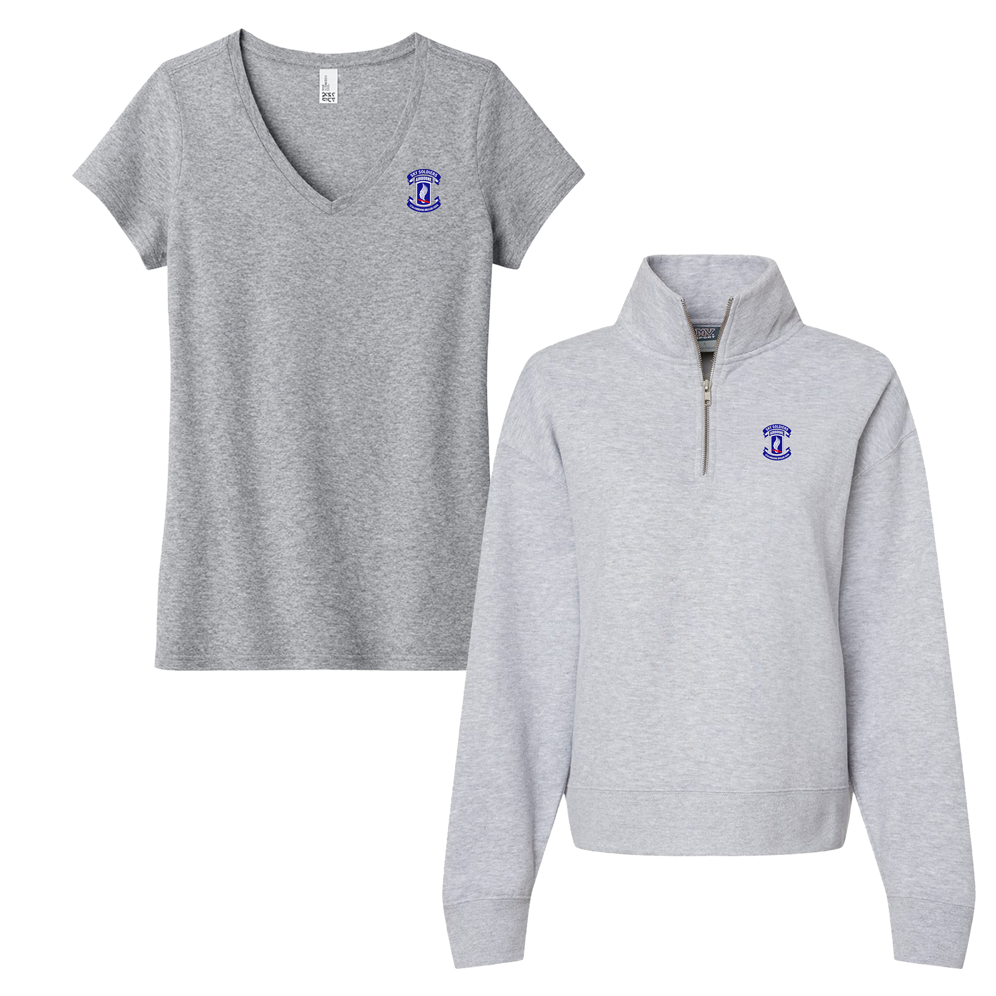 173rd Airborne Brigade Association - Bundle Women's tee and Sueded Fleece Quarter-Zip Sweatshirt