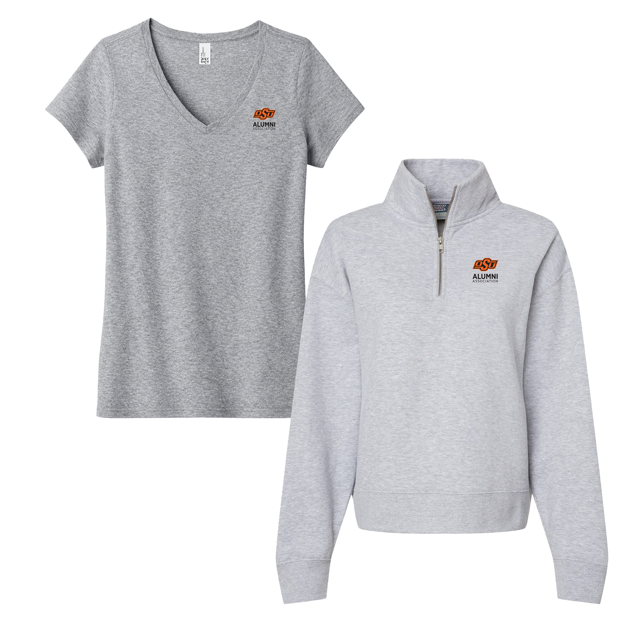 Oklahoma State University  - Bundle Women's tee and Sueded Fleece Quarter-Zip Sweatshirt
