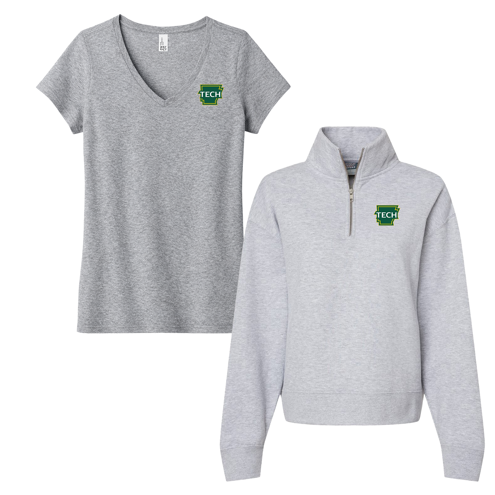 Arkansas Tech University - Bundle Women's tee and Sueded Fleece Quarter-Zip Sweatshirt
