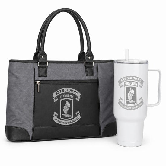 173rd Airborne Brigade Association tote and 40 oz tumbler gift set