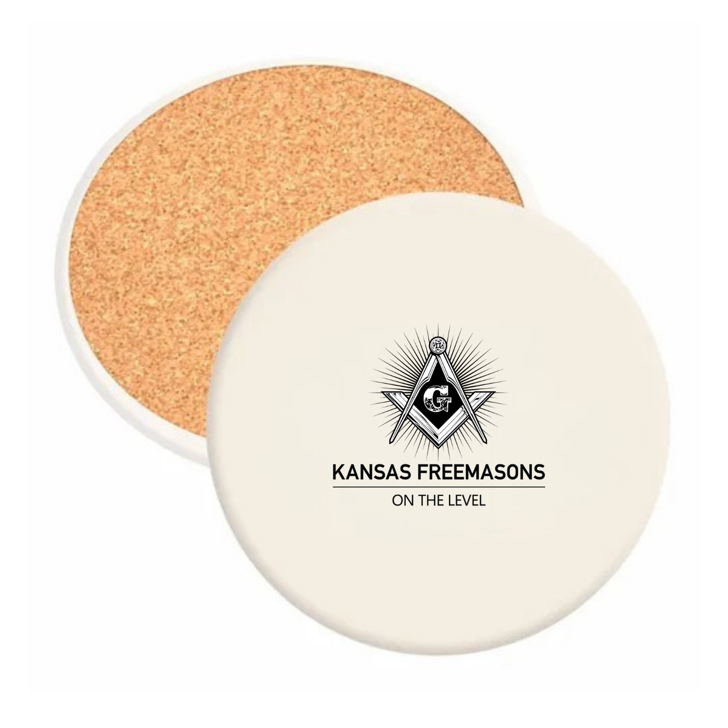 Grand Lodge of Kansas - Round Absorbent Stone Coaster