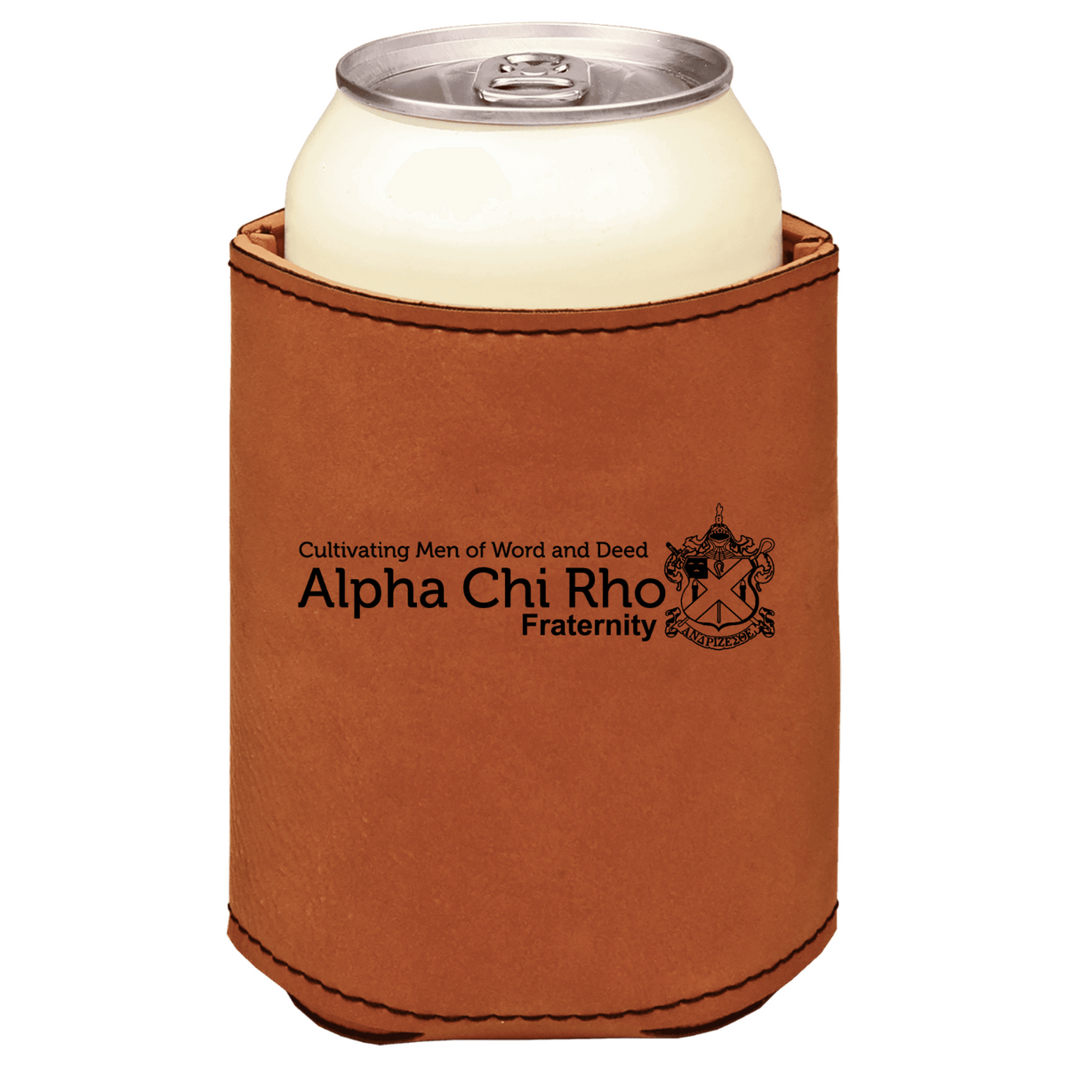 Alpha Chi Rho Fraternity, Inc. brown leatherette beverage holder