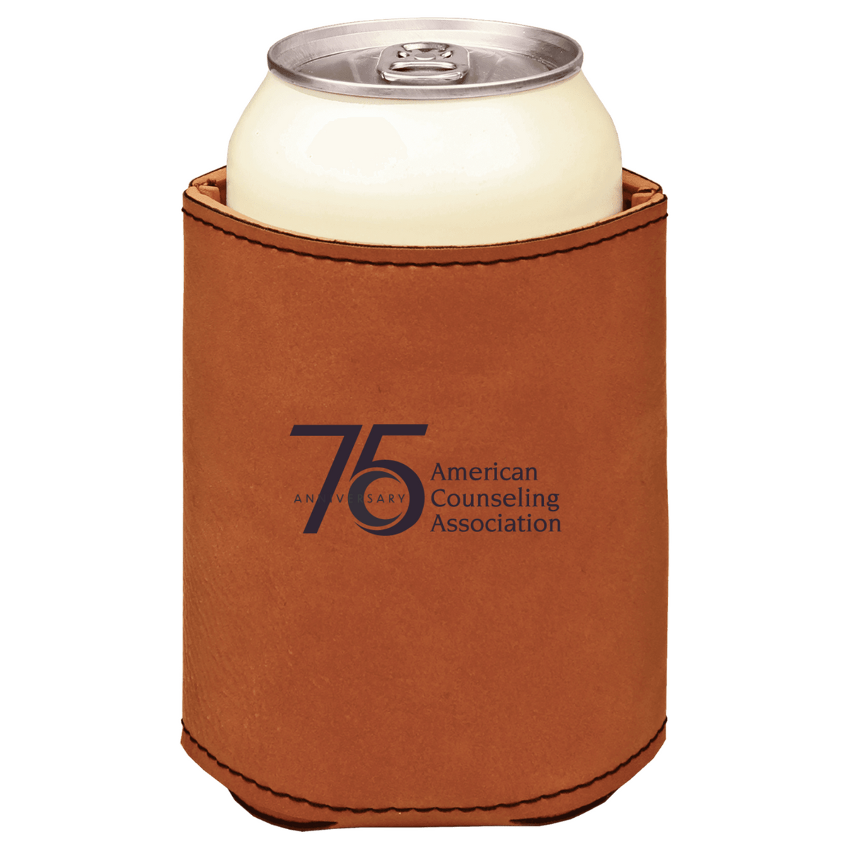 American Counseling Association brown leatherette beverage holder
