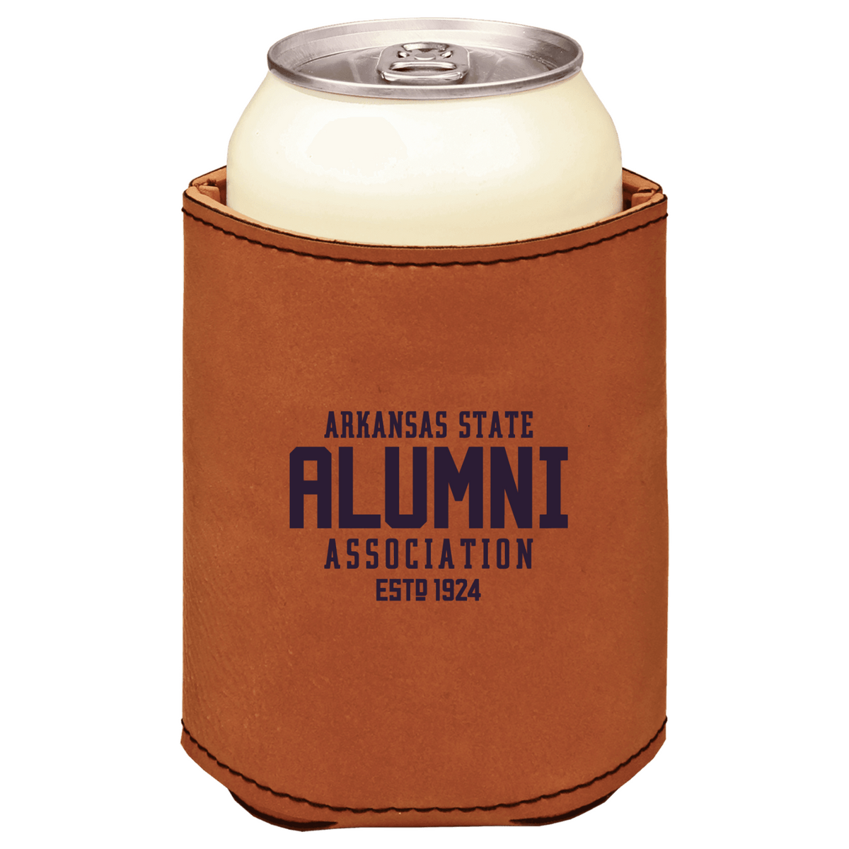 Arkansas State University Alumni Association brown leatherette beverage holder