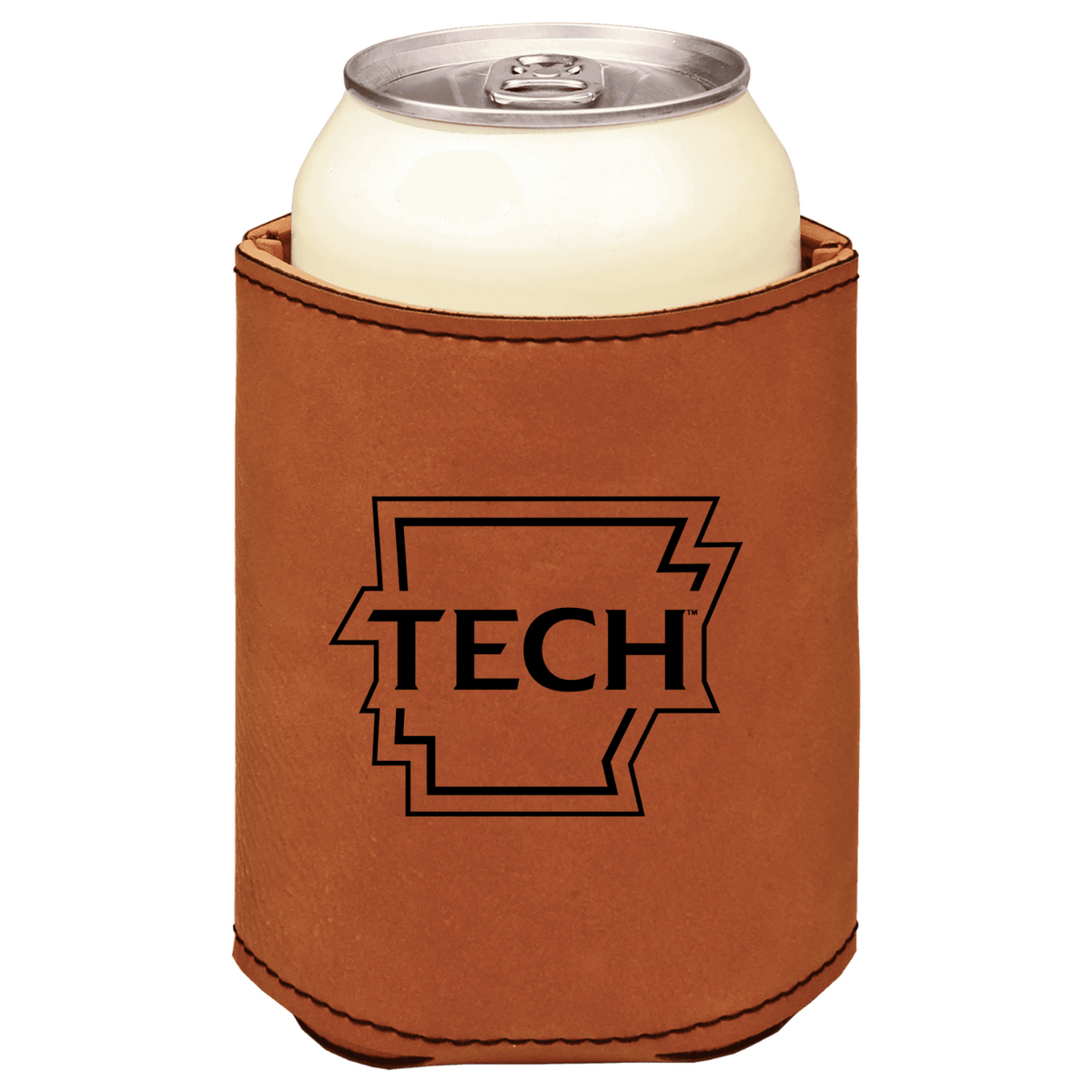 Arkansas Tech University brown leatherette beverage holder