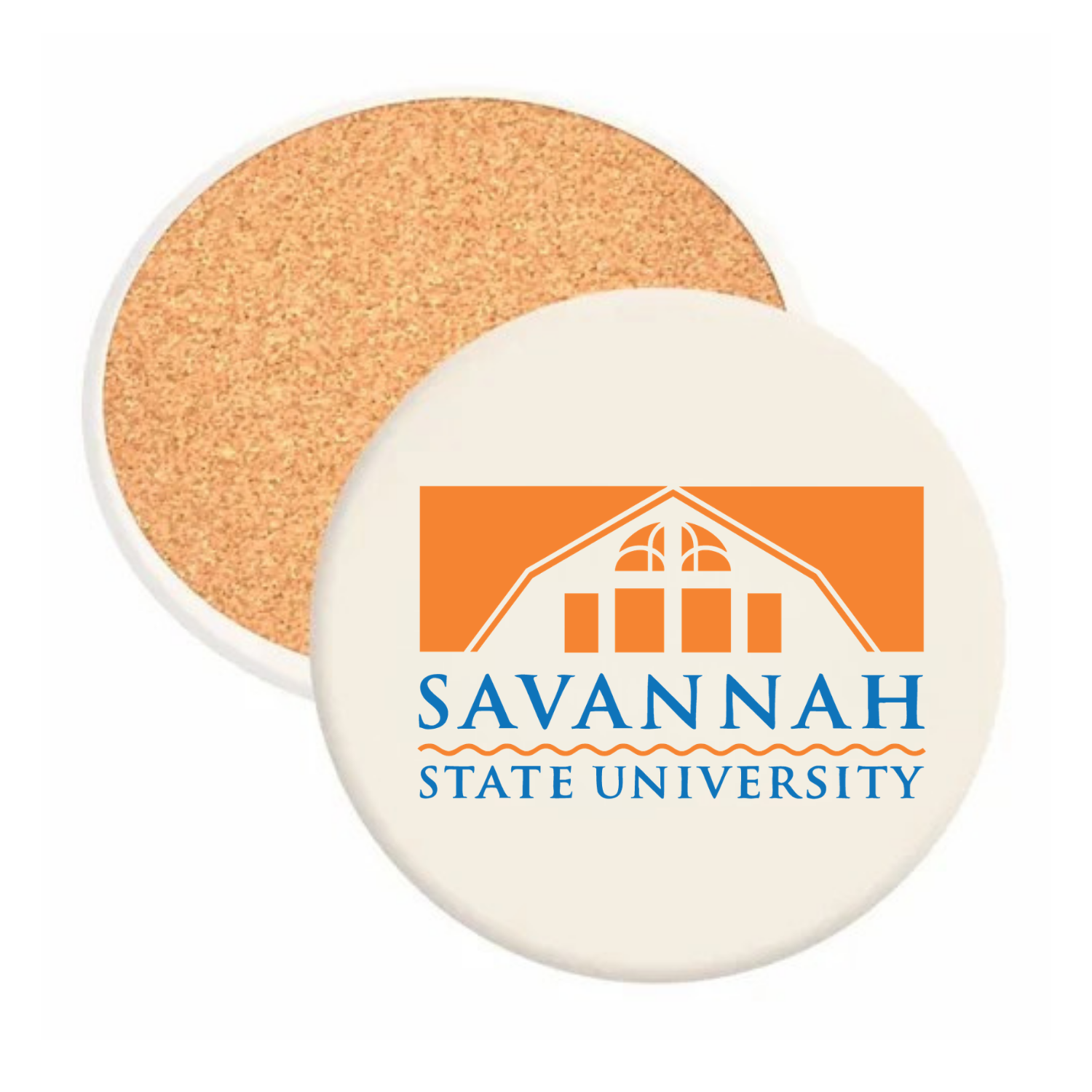 Savannah State University - Round Absorbent Stone Coaster