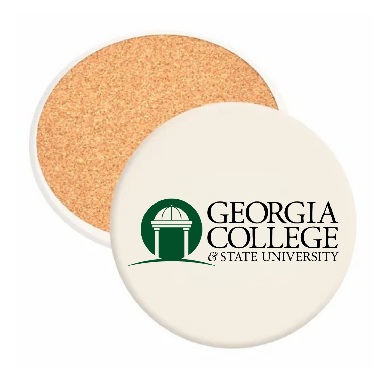 Georgia College & State University - Round Absorbent Stone Coaster