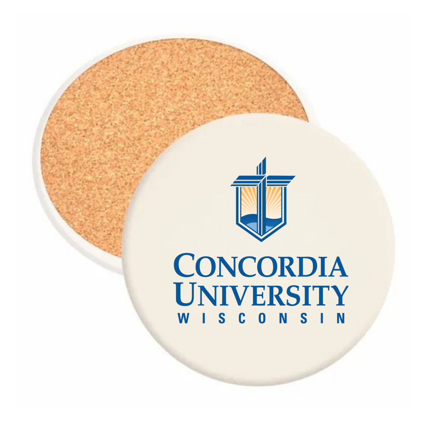Concordia University Wisconsin - Round Absorbent Stone Coaster