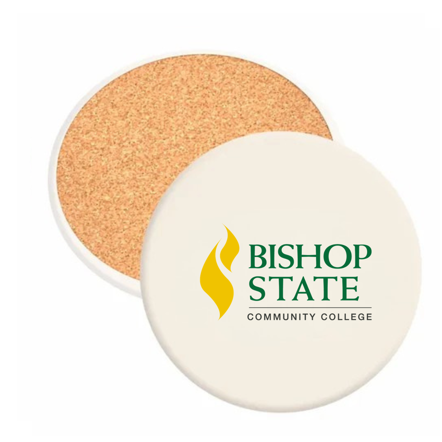 Bishop State Community College - Round Absorbent Stone Coaster
