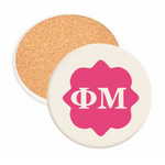 Phi Mu - Round Absorbent Stone Coaster