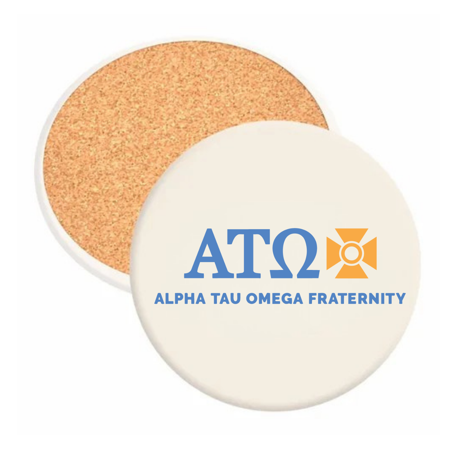 Alpha Tau Omega - Round Absorbent Stone Coaster