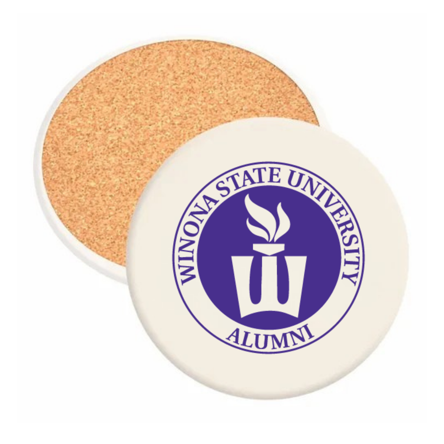 Winona State University Foundation - Round Absorbent Stone Coaster