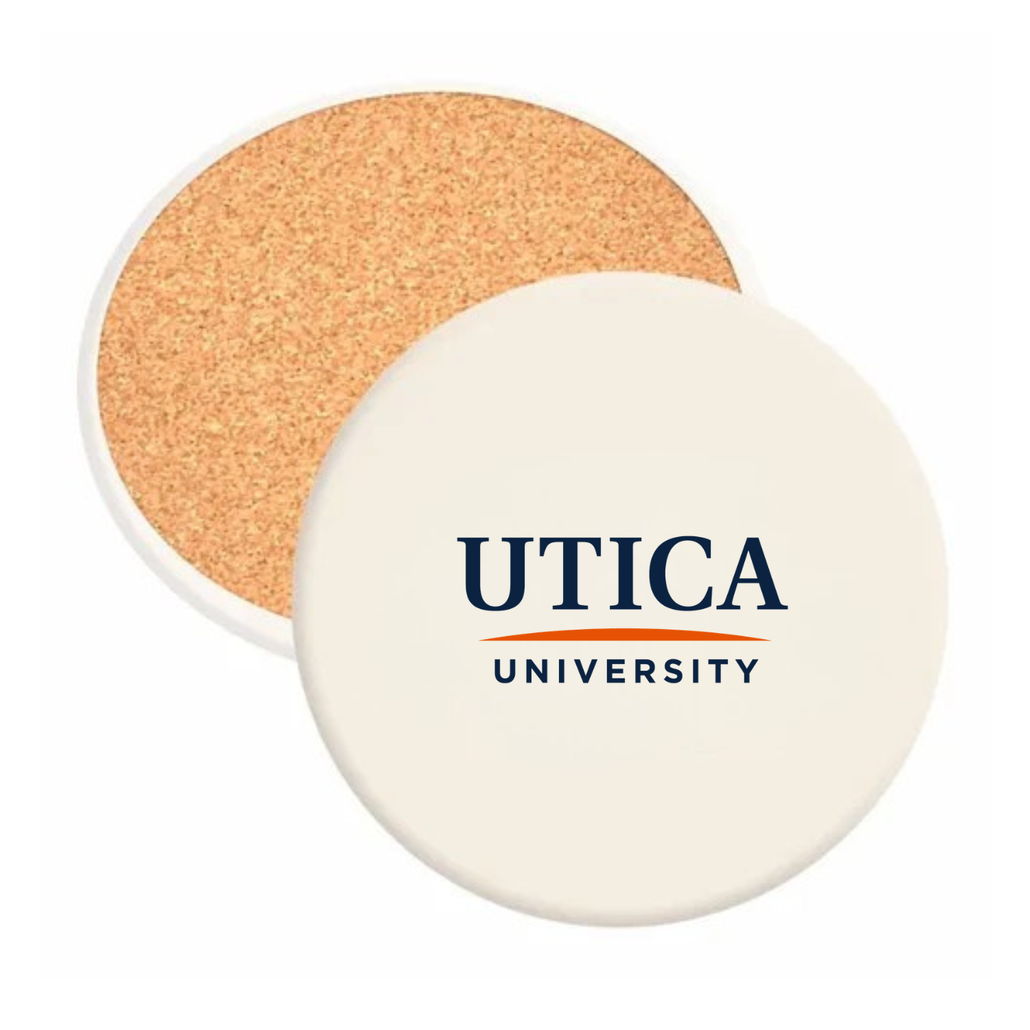 Utica University -Round Absorbent Stone Coaster