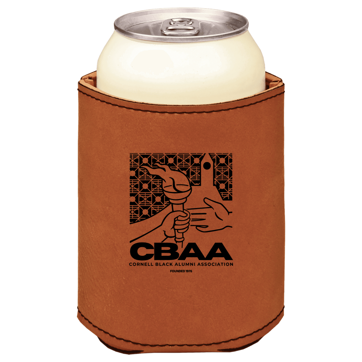 Cornell Black Alumni Association brown leatherette beverage holder