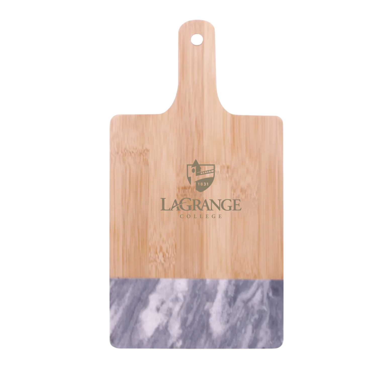 LaGrange College - Black Marble & Bamboo Cutting Board