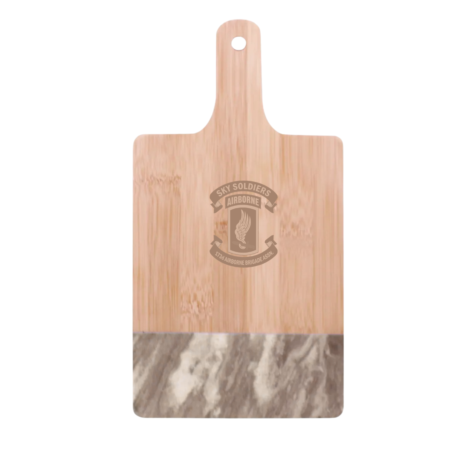 173rd Airborne Brigade Association - Black Marble & Bamboo Cutting Board