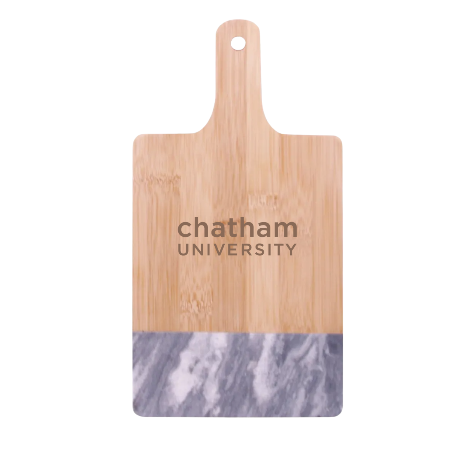 Chatham University - Black Marble & Bamboo Cutting Board