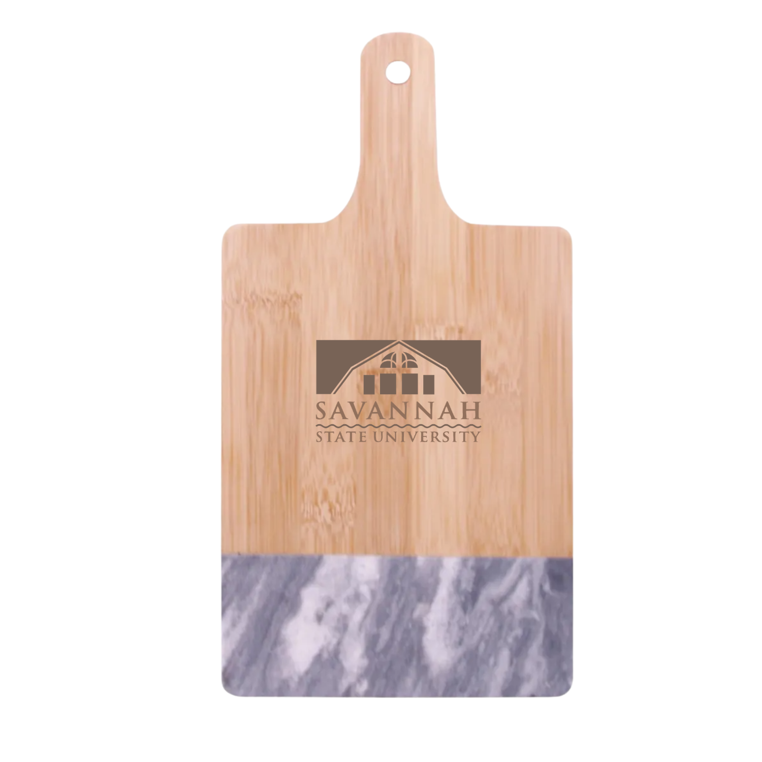 Savannah State University - Black Marble & Bamboo Cutting Board
