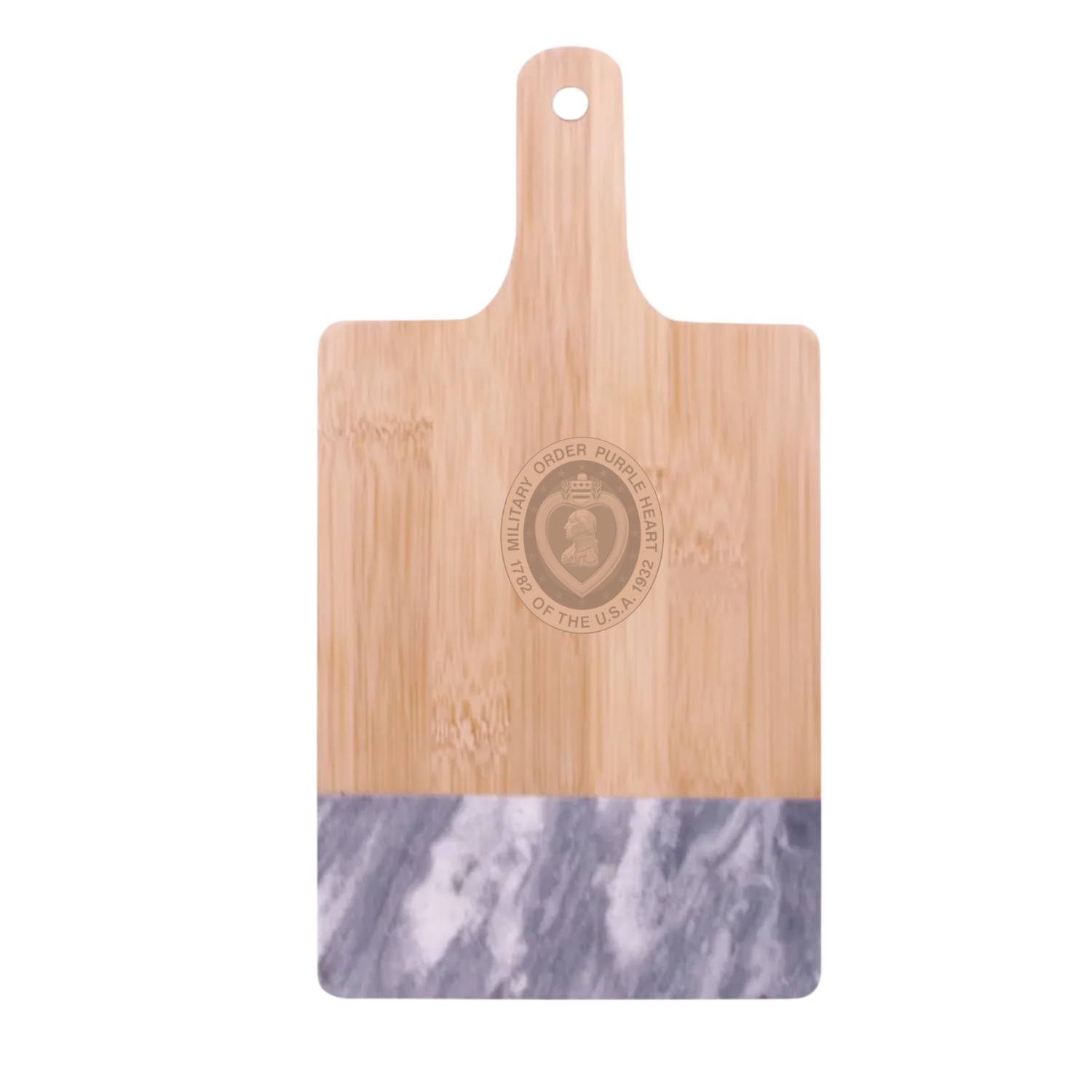 Military Order of the Purple Heart - Black Marble & Bamboo Cutting Board