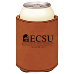 Elizabeth City State brown leatherette beverage holder