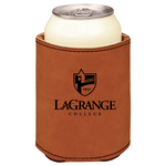 LaGrange College brown leatherette beverage holder