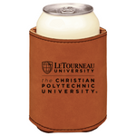 LeTourneau University brown leatherette beverage holder