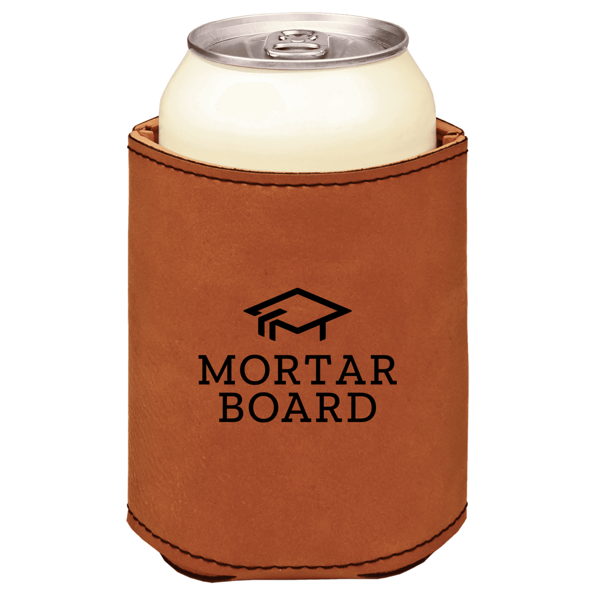Mortar Board brown leatherette beverage holder