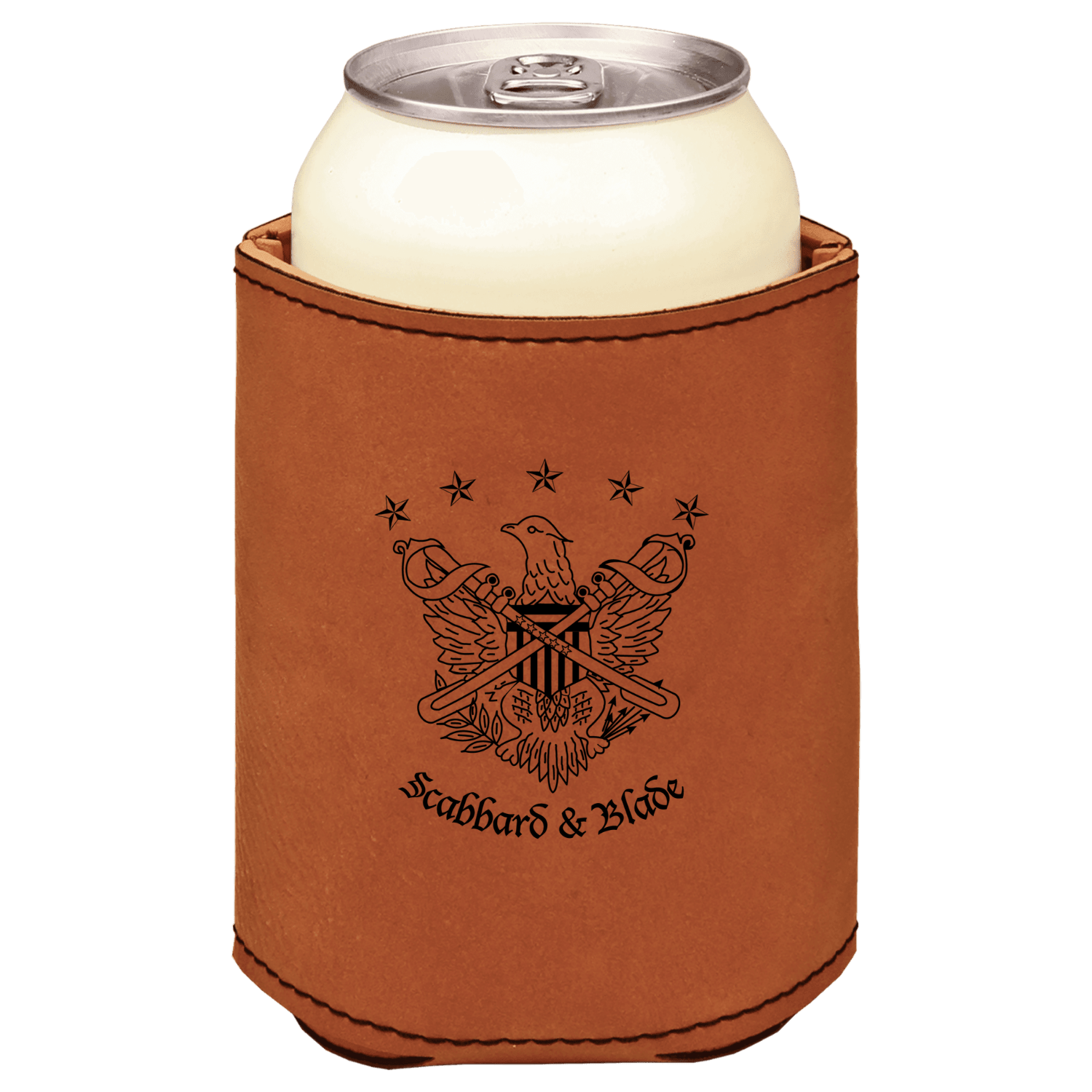 National Society of Scabbard and Blade brown leatherette beverage holder