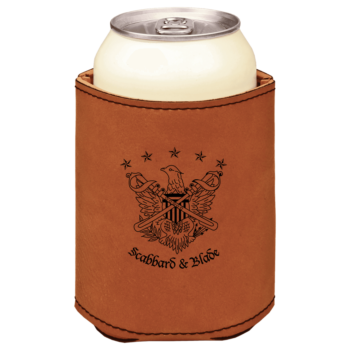 National Society of Scabbard and Blade brown leatherette beverage holder
