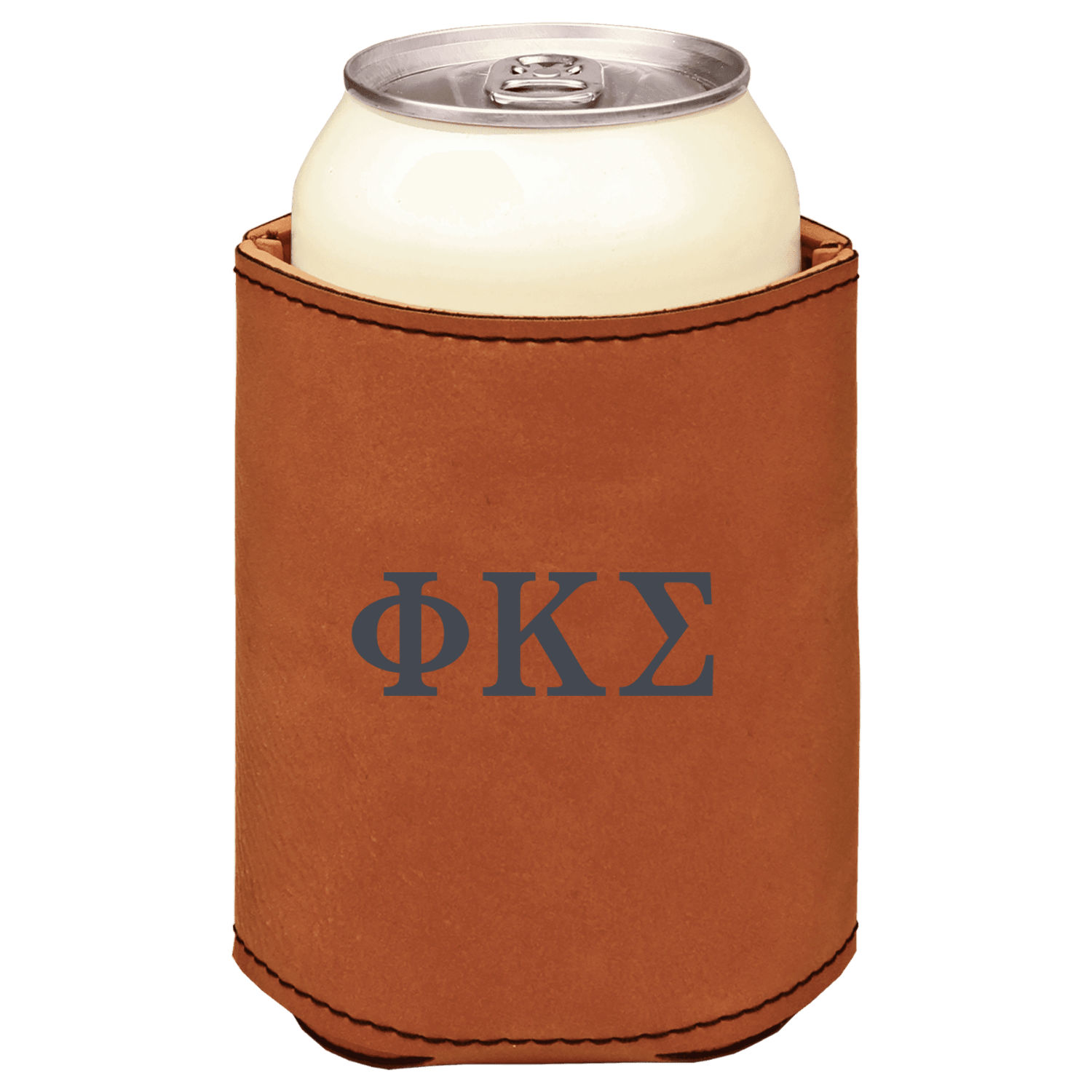 Phi Kappa Sigma brown leatherette beverage holder