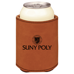 SUNY Polytechnic Institute brown leatherette beverage holder