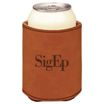 Sigma Phi Epsilon Fraternity - Leatherette Beverage Holder with brown logo