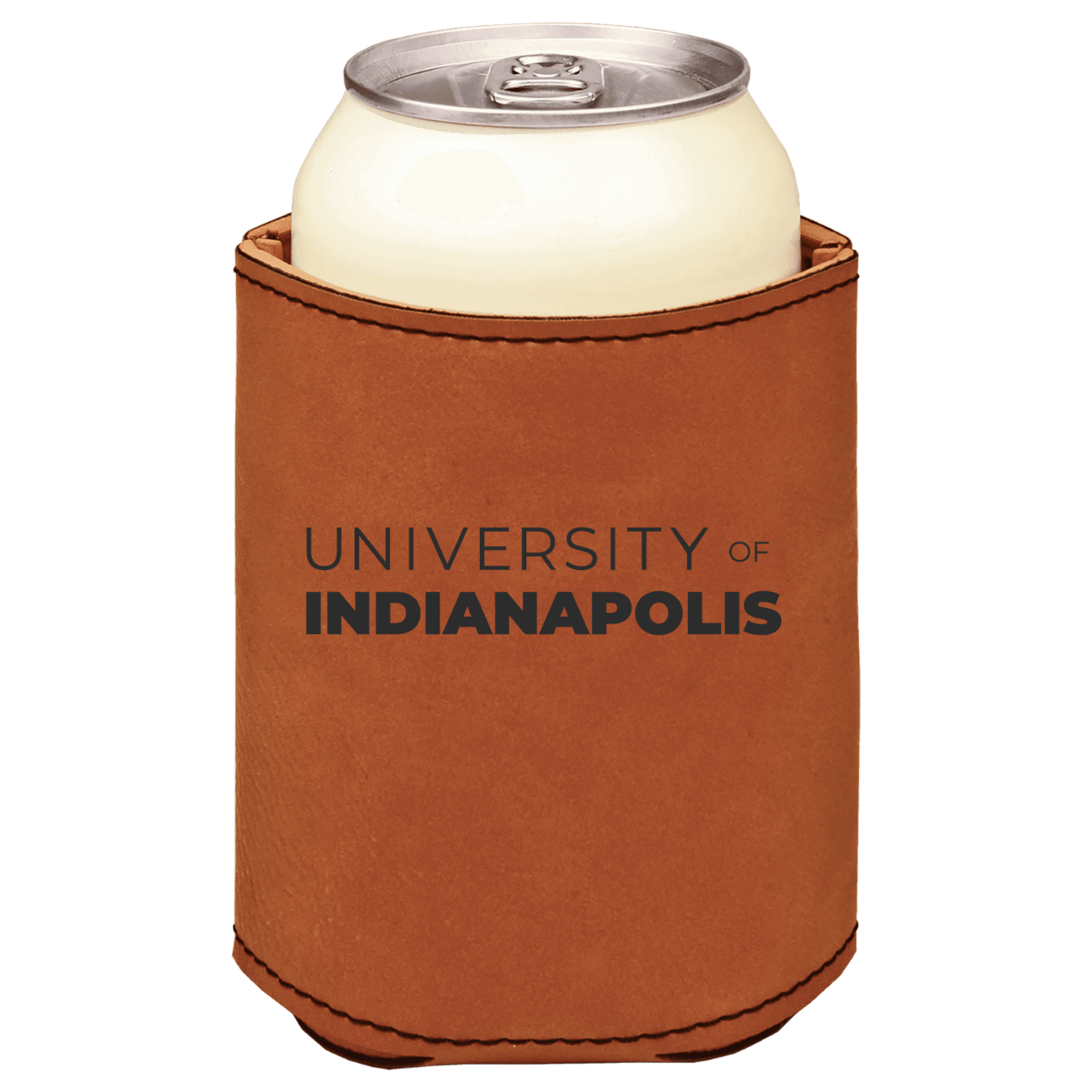 University of Indianapolis brown leatherette beverage holder