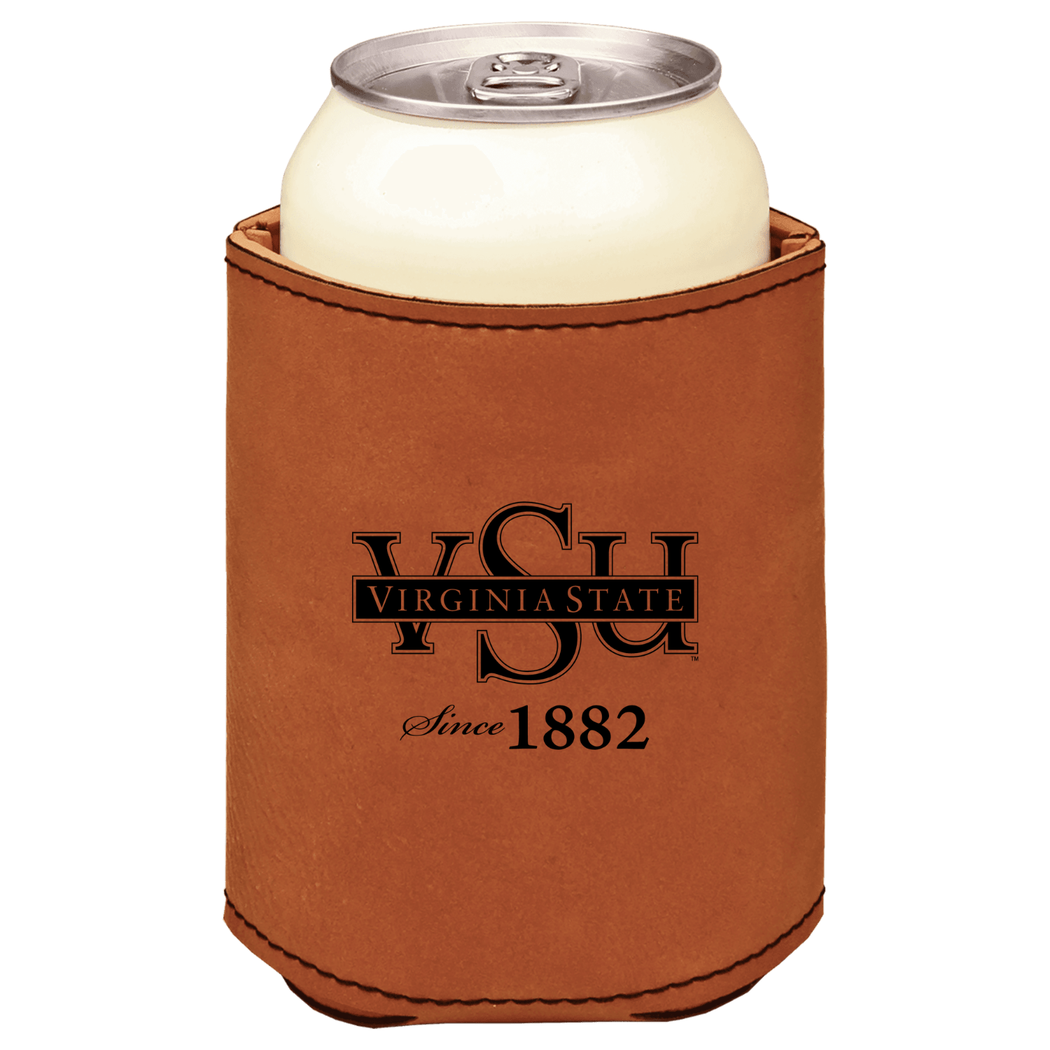 Virginia State University brown leatherette beverage holder