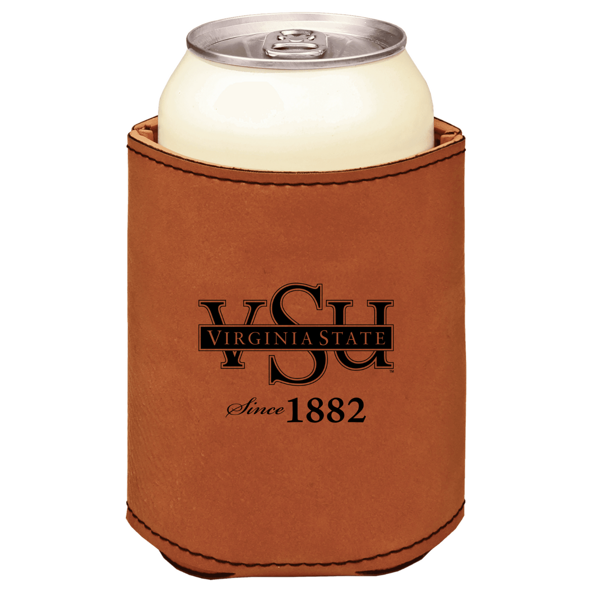 Virginia State University brown leatherette beverage holder