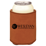 Wesleyan College brown leatherette beverage holder