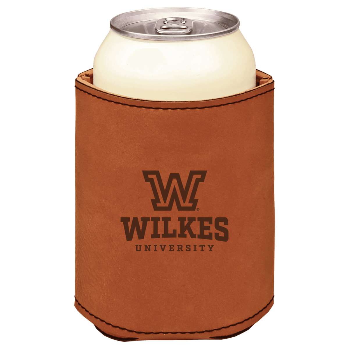 Wilkes University - Leatherette Beverage Holder with brown logo