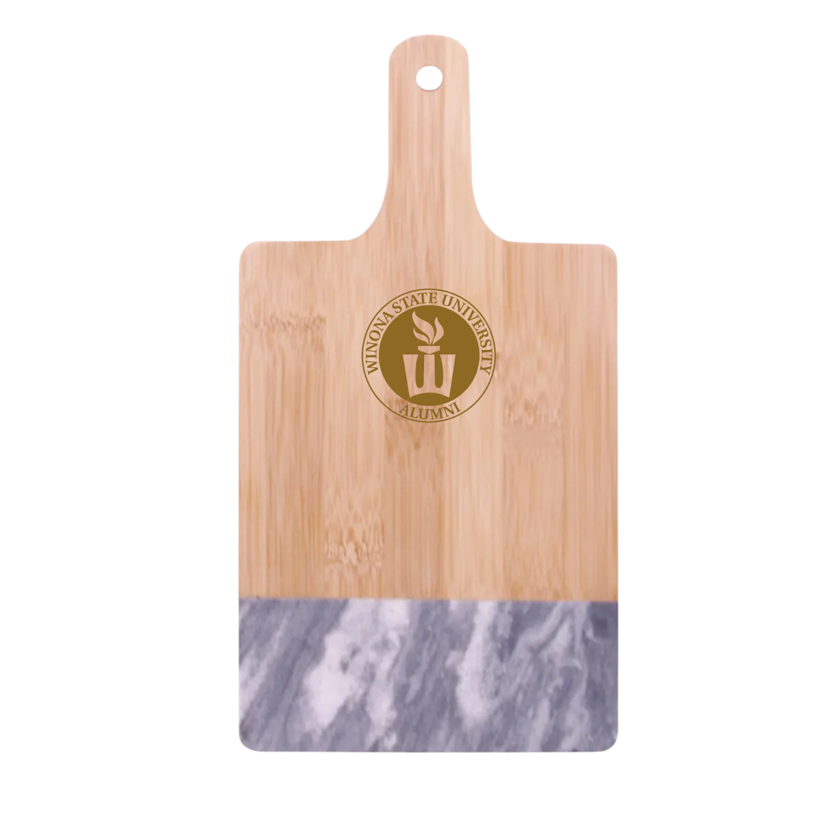 Winona State - Black Marble & Bamboo Cutting Board