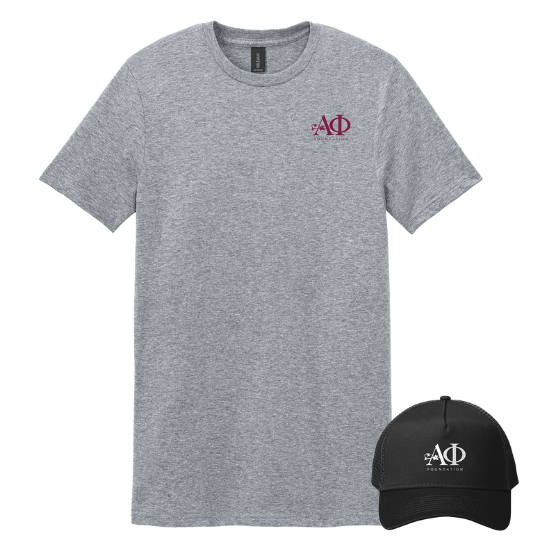 Alpha Phi - Bundle Unisex T-Shirt and New Era Snapback Trucker Cap