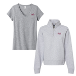 Alpha Phi - Bundle Women's tee and Sueded Fleece Quarter-Zip Sweatshirt