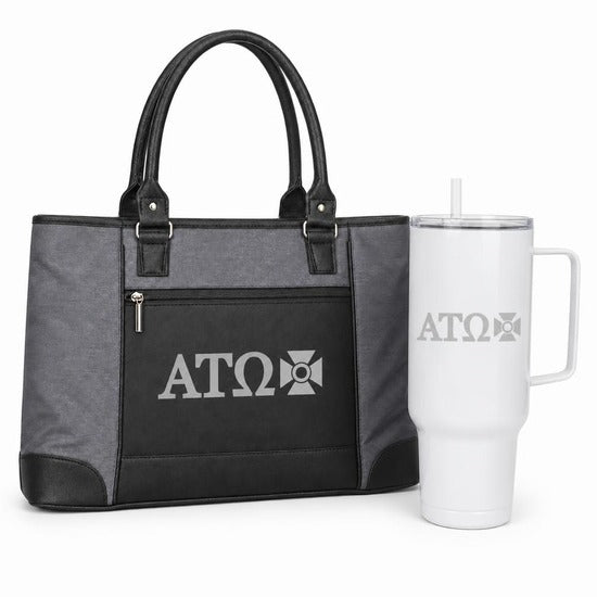 Alpha Tau Omega tote and 40 oz tumbler gift set